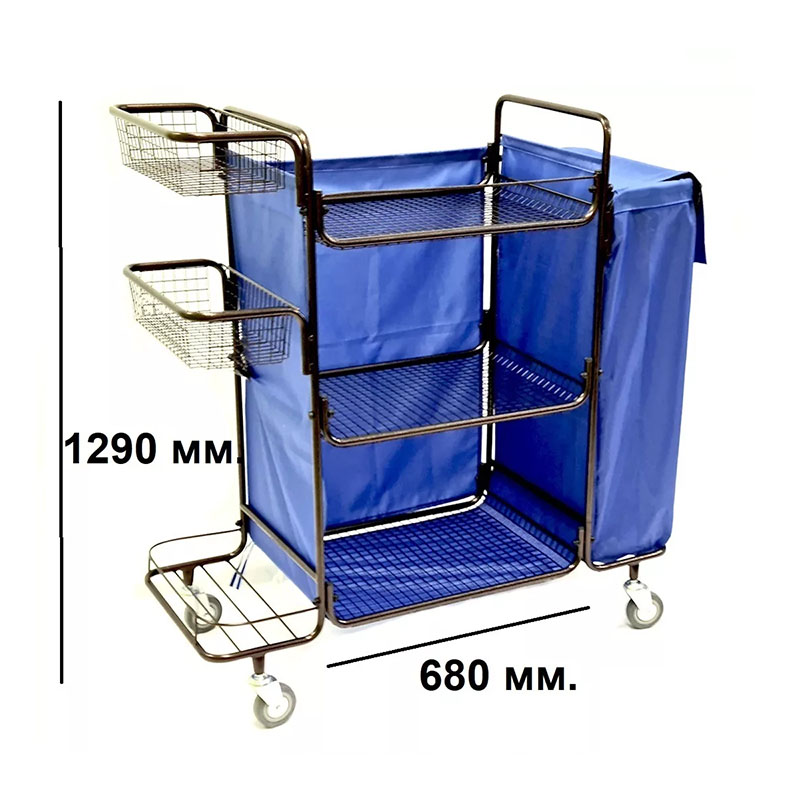 Тележка разборная для горничных ТГР 5 синий мешок
