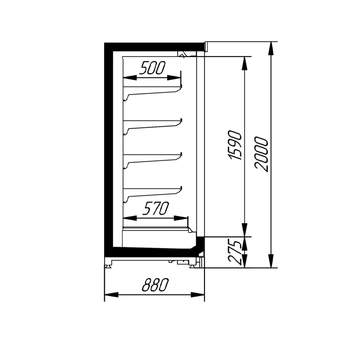 картинка Шкаф-витрина морозильный Italfrigo Milan L D2 1562