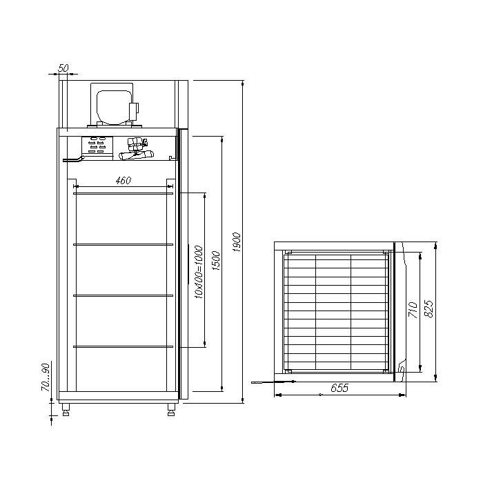 Шкаф холодильный Carboma R560 INOX