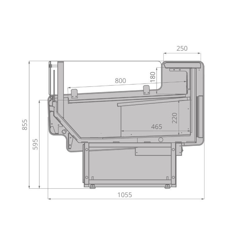 Витрина холодильная Brandford AURORA Slim SQ открытый угол 90 вентилируемая SELF