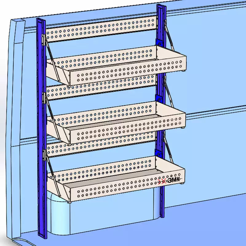 РИ Автостеллаж ЗМК с откидными полками H=1580 (3 полки 100*940*400)