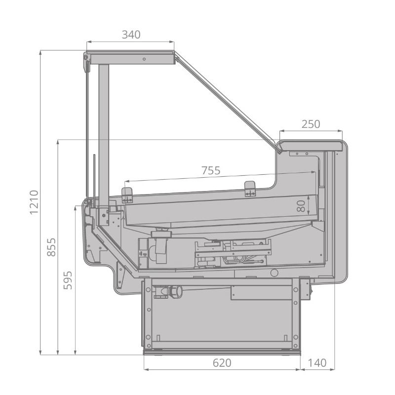 Витрина холодильная Brandford AURORA Slim SQ 125 рыба на льду