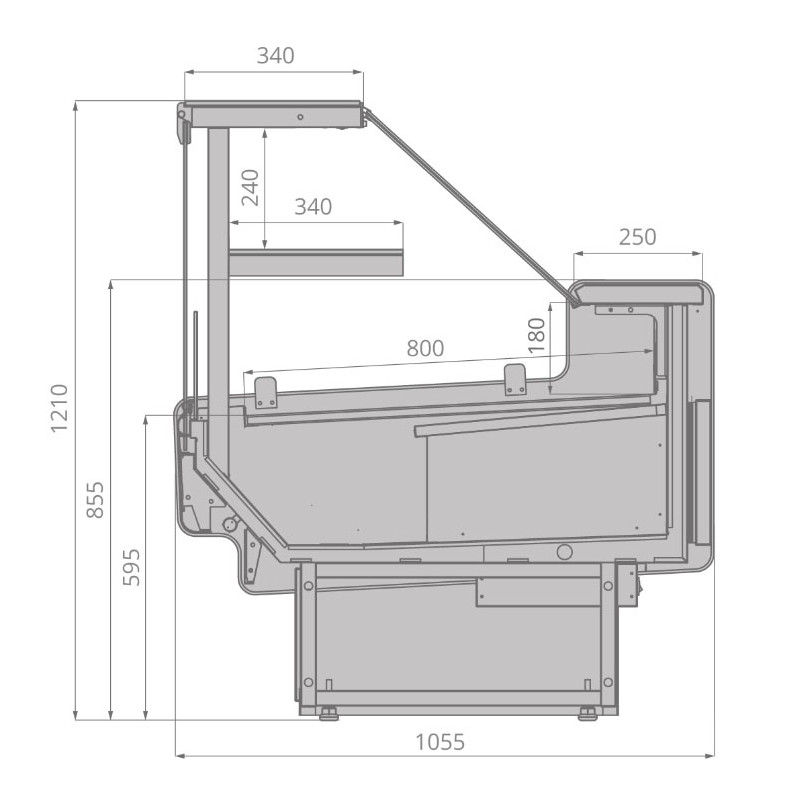 Витрина холодильная Brandford AURORA Slim SQ 190 кондитерская