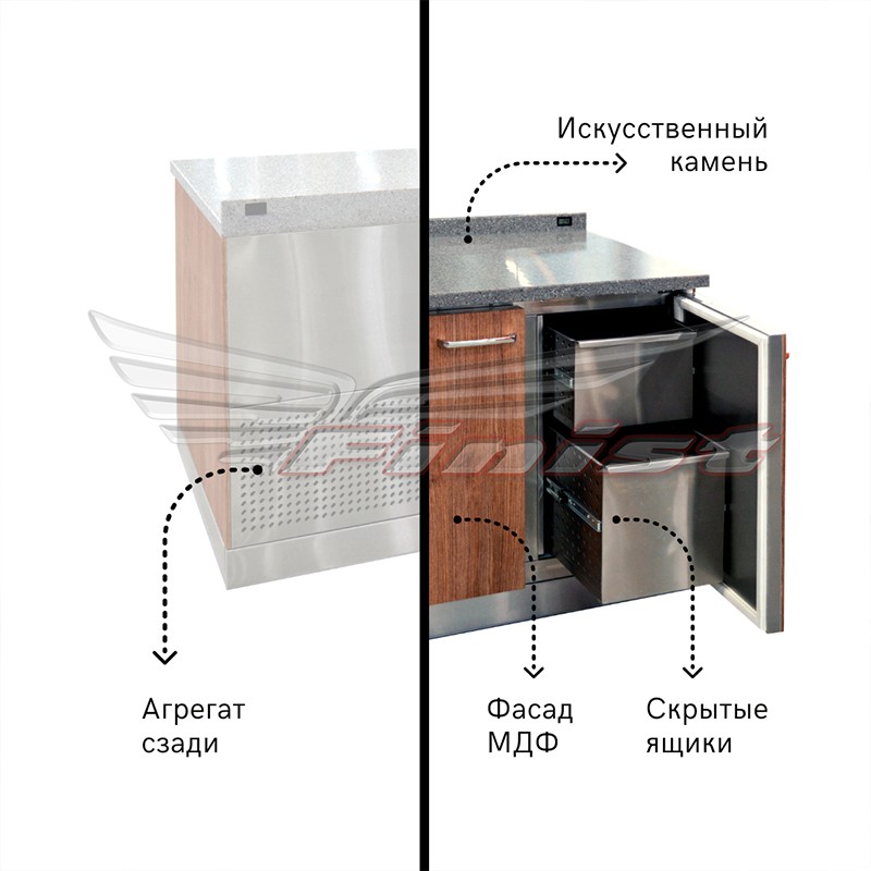 картинка Стол холодильный Finist СХСp-700-4 PERFECTUM задний агрегат 1720x700x850 мм