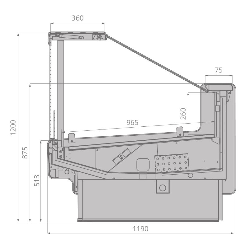 картинка Витрина холодильная Brandford AURORA SQ 190 вентилируемая