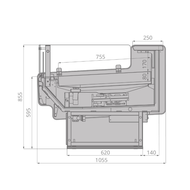 Витрина холодильная Brandford AURORA Slim SQ 125 рыба на льду SELF