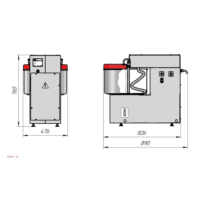 картинка Тестомесильная машина со стационарной дежой Восход «Прима–40»