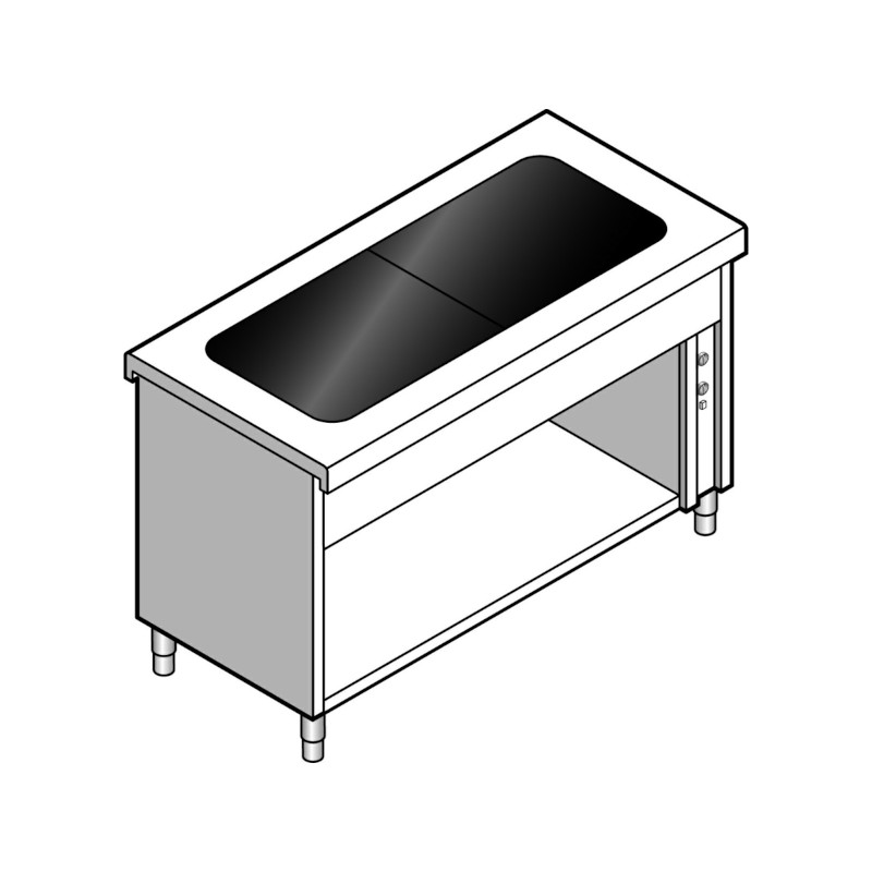 картинка Прилавок тепловой EMAINOX 8EGVC15 8045023 с подогреваемой поверх. на открытом шкафу