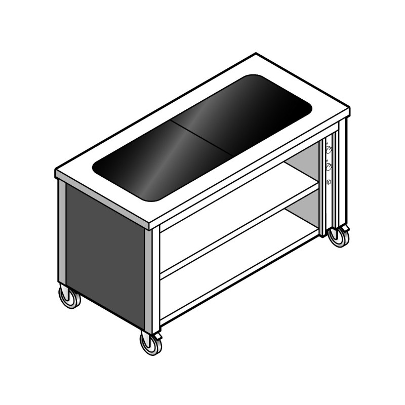 картинка Прилавок для 1 и 2 блюд EMAINOX EGVC 15 8035061 с подогреваемой поверхностью на шкафу