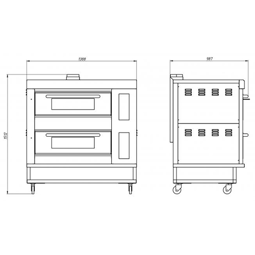 картинка Шкаф пекарский подовый газовый Grill Master ШЖГ/2 (4 противня, с пароувлажнением)