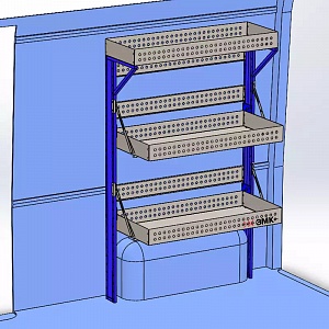 картинка ЗМК РИ Стеллаж с откидными полками H=1640 (2 полки 950*450*100)