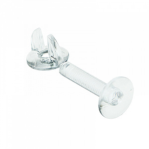 картинка Винт и гайка пластиковый с ушками VIKING SCREW-25, цвет прозрачный EPG